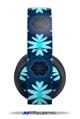 Vinyl Decal Skin Wrap compatible with Original Sony PlayStation 4 Gold Wireless Headphones Abstract Floral Blue (PS4 HEADPHONES  NOT INCLUDED)