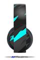 Vinyl Decal Skin Wrap compatible with Original Sony PlayStation 4 Gold Wireless Headphones Jagged Camo Neon Teal (PS4 HEADPHONES  NOT INCLUDED)