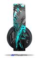 Vinyl Decal Skin Wrap compatible with Original Sony PlayStation 4 Gold Wireless Headphones Baja 0032 Neon Teal (PS4 HEADPHONES  NOT INCLUDED)