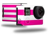 Psycho Stripes Hot Pink and White - Decal Style Skin fits GoPro Hero 4 Black Camera (GOPRO SOLD SEPARATELY)