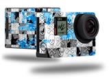 Checker Skull Splatter Blue - Decal Style Skin fits GoPro Hero 4 Black Camera (GOPRO SOLD SEPARATELY)