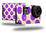 Kearas Polka Dots Purple On Cream - Decal Style Skin fits GoPro Hero 4 Black Camera (GOPRO SOLD SEPARATELY)