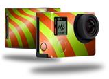 Two Tone Waves Neon Green Orange - Decal Style Skin fits GoPro Hero 4 Black Camera (GOPRO SOLD SEPARATELY)
