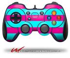 Psycho Stripes Neon Teal and Hot Pink - Decal Style Skin fits Logitech F310 Gamepad Controller (CONTROLLER SOLD SEPARATELY)