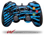 Zebra Blue - Decal Style Skin fits Logitech F310 Gamepad Controller (CONTROLLER SOLD SEPARATELY)
