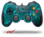Bokeh Music Neon Teal - Decal Style Skin fits Logitech F310 Gamepad Controller (CONTROLLER SOLD SEPARATELY)
