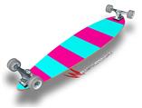 Psycho Stripes Neon Teal and Hot Pink - Decal Style Vinyl Wrap Skin fits Longboard Skateboards up to 10"x42" (LONGBOARD NOT INCLUDED)