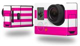 Psycho Stripes Hot Pink and White - Decal Style Skin fits GoPro Hero 3+ Camera (GOPRO NOT INCLUDED)