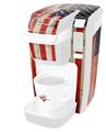Decal Style Vinyl Skin compatible with Keurig K10 / K15 Mini Plus Coffee Makers Painted Faded and Cracked USA American Flag (KEURIG NOT INCLUDED)