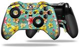 Beach Flowers Seafoam Green - Decal Style Skin fits Microsoft XBOX One ELITE Wireless Controller