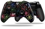 Kearas Flowers on Black - Decal Style Skin fits Microsoft XBOX One ELITE Wireless Controller