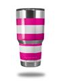 Skin Decal Wrap for Yeti Tumbler Rambler 30 oz Psycho Stripes Hot Pink and White (TUMBLER NOT INCLUDED)