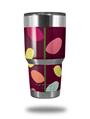 Skin Decal Wrap for Yeti Tumbler Rambler 30 oz Plain Leaves On Burgundy (TUMBLER NOT INCLUDED)