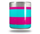Skin Decal Wrap for Yeti Rambler Lowball - Psycho Stripes Neon Teal and Hot Pink