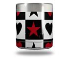 Skin Decal Wrap for Yeti Rambler Lowball - Hearts and Stars Red
