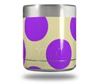 Skin Decal Wrap for Yeti Rambler Lowball - Kearas Polka Dots Purple On Cream