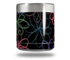 Skin Decal Wrap for Yeti Rambler Lowball - Kearas Flowers on Black