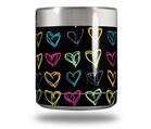 Skin Decal Wrap for Yeti Rambler Lowball - Kearas Hearts Black