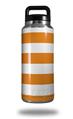 WraptorSkinz Skin Decal Wrap for Yeti Rambler Bottle 36oz Psycho Stripes Orange and White  (YETI NOT INCLUDED)