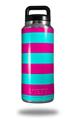 WraptorSkinz Skin Decal Wrap for Yeti Rambler Bottle 36oz Psycho Stripes Neon Teal and Hot Pink  (YETI NOT INCLUDED)