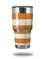 WraptorSkinz Skin Wrap compatible with RTIC 30oz ORIGINAL 2017 AND OLDER Tumblers Psycho Stripes Orange and White (TUMBLER NOT INCLUDED)