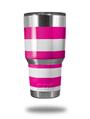 WraptorSkinz Skin Wrap compatible with RTIC 30oz ORIGINAL 2017 AND OLDER Tumblers Psycho Stripes Hot Pink and White (TUMBLER NOT INCLUDED)