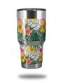 WraptorSkinz Skin Wrap compatible with RTIC 30oz ORIGINAL 2017 AND OLDER Tumblers Beach Flowers 02 White (TUMBLER NOT INCLUDED)
