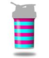 Decal Style Skin Wrap works with Blender Bottle 22oz ProStak Psycho Stripes Neon Teal and Hot Pink (BOTTLE NOT INCLUDED)