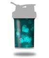 Decal Style Skin Wrap works with Blender Bottle 22oz ProStak Bokeh Hearts Neon Teal (BOTTLE NOT INCLUDED)