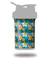 Decal Style Skin Wrap works with Blender Bottle 22oz ProStak Beach Flowers 02 Blue Medium (BOTTLE NOT INCLUDED)
