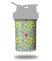 Decal Style Skin Wrap works with Blender Bottle 22oz ProStak Beach Flowers Seafoam Green (BOTTLE NOT INCLUDED)