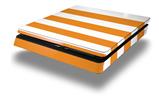 Vinyl Decal Skin Wrap compatible with Sony PlayStation 4 Slim Console Psycho Stripes Orange and White (PS4 NOT INCLUDED)