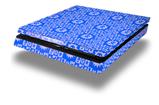 Vinyl Decal Skin Wrap compatible with Sony PlayStation 4 Slim Console Gothic Punk Pattern Blue (PS4 NOT INCLUDED)