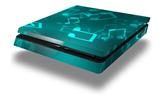 Vinyl Decal Skin Wrap compatible with Sony PlayStation 4 Slim Console Bokeh Music Neon Teal (PS4 NOT INCLUDED)