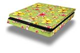 Vinyl Decal Skin Wrap compatible with Sony PlayStation 4 Slim Console Beach Flowers Sage Green (PS4 NOT INCLUDED)
