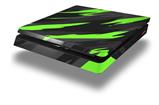 Vinyl Decal Skin Wrap compatible with Sony PlayStation 4 Slim Console Jagged Camo Neon Green (PS4 NOT INCLUDED)