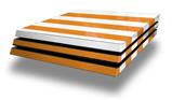 Vinyl Decal Skin Wrap compatible with Sony PlayStation 4 Pro Console Psycho Stripes Orange and White (PS4 NOT INCLUDED)