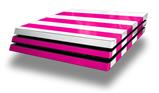 Vinyl Decal Skin Wrap compatible with Sony PlayStation 4 Pro Console Psycho Stripes Hot Pink and White (PS4 NOT INCLUDED)