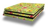 Vinyl Decal Skin Wrap compatible with Sony PlayStation 4 Pro Console Beach Flowers Sage Green (PS4 NOT INCLUDED)