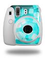 WraptorSkinz Skin Decal Wrap compatible with Fujifilm Mini 8 Camera Bokeh Squared Neon Teal (CAMERA NOT INCLUDED)