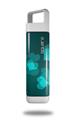 Skin Decal Wrap for Clean Bottle Square Titan Plastic 25oz Bokeh Hearts Neon Teal (BOTTLE NOT INCLUDED)