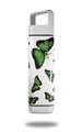 Skin Decal Wrap for Clean Bottle Square Titan Plastic 25oz Butterflies Green (BOTTLE NOT INCLUDED)