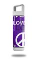 Skin Decal Wrap for Clean Bottle Square Titan Plastic 25oz Love and Peace Purple (BOTTLE NOT INCLUDED)
