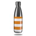 Skin Decal Wrap for RTIC Water Bottle 17oz Psycho Stripes Orange and White (BOTTLE NOT INCLUDED)