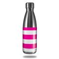 Skin Decal Wrap for RTIC Water Bottle 17oz Psycho Stripes Hot Pink and White (BOTTLE NOT INCLUDED)