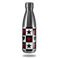 Skin Decal Wrap for RTIC Water Bottle 17oz Hearts and Stars Red (BOTTLE NOT INCLUDED)