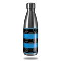 Skin Decal Wrap for RTIC Water Bottle 17oz Skull Stripes Blue (BOTTLE NOT INCLUDED)
