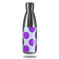 Skin Decal Wrap for RTIC Water Bottle 17oz Kearas Polka Dots Purple And Blue (BOTTLE NOT INCLUDED)