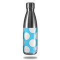 Skin Decal Wrap for RTIC Water Bottle 17oz Kearas Polka Dots White And Blue (BOTTLE NOT INCLUDED)