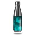 Skin Decal Wrap for RTIC Water Bottle 17oz Bokeh Hearts Neon Teal (BOTTLE NOT INCLUDED)